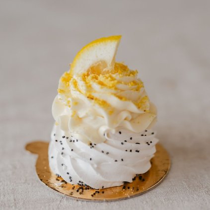 Mini dort Pavlova citrón & mák