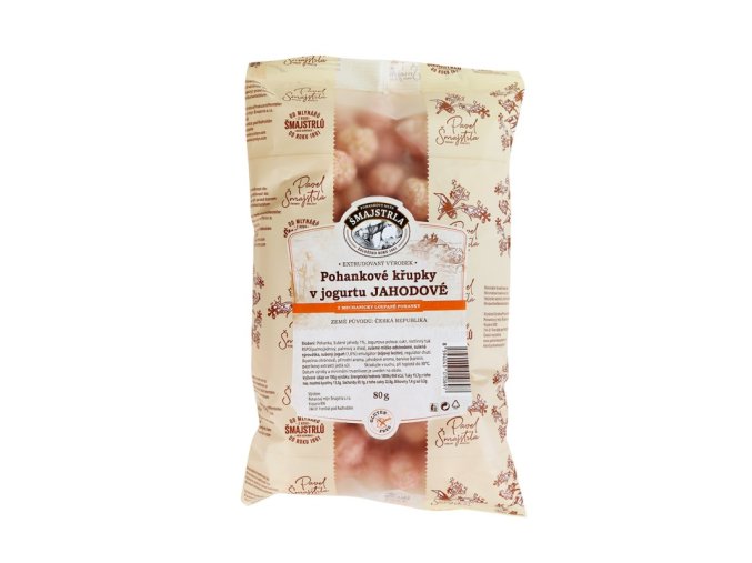 pohankove krupky v jogurtu jahoda 80g smajstrla