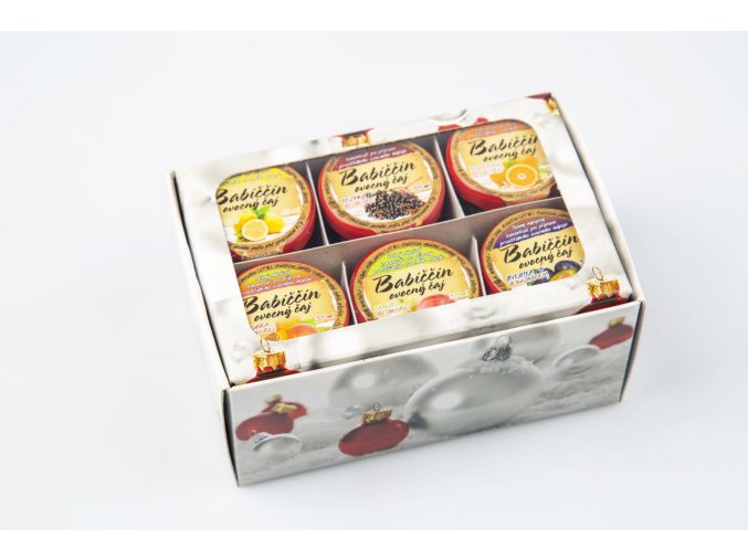 Babiččin ovocný čaj - dárkové balení " Vánoce bílá" 6ks