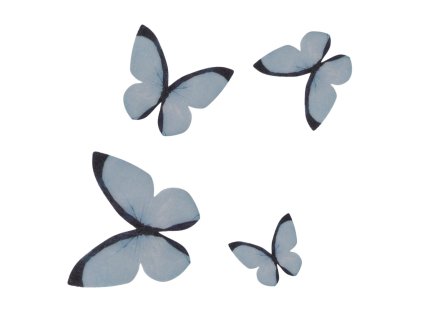 Motýlci z jedlého papíru pastelové - modrá 3–6 cm
