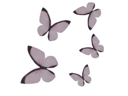 Motýlci z jedlého papíru pastelové - růžová 3–6 cm