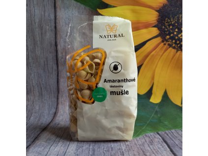 Těstoviny amaranthové mušle - Natural 300g - min.datum spotřeby do 16.11.