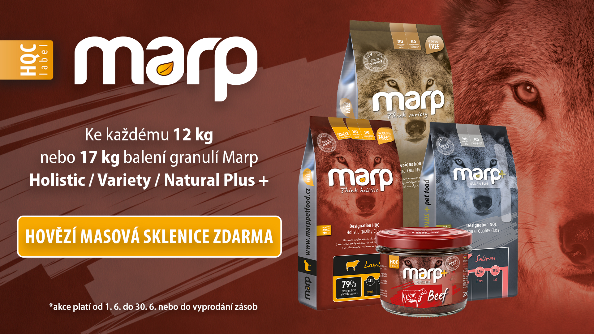 MARP krmivo 12 nebo 17 kg balení + Marp hovězí 100 maso - sklenice