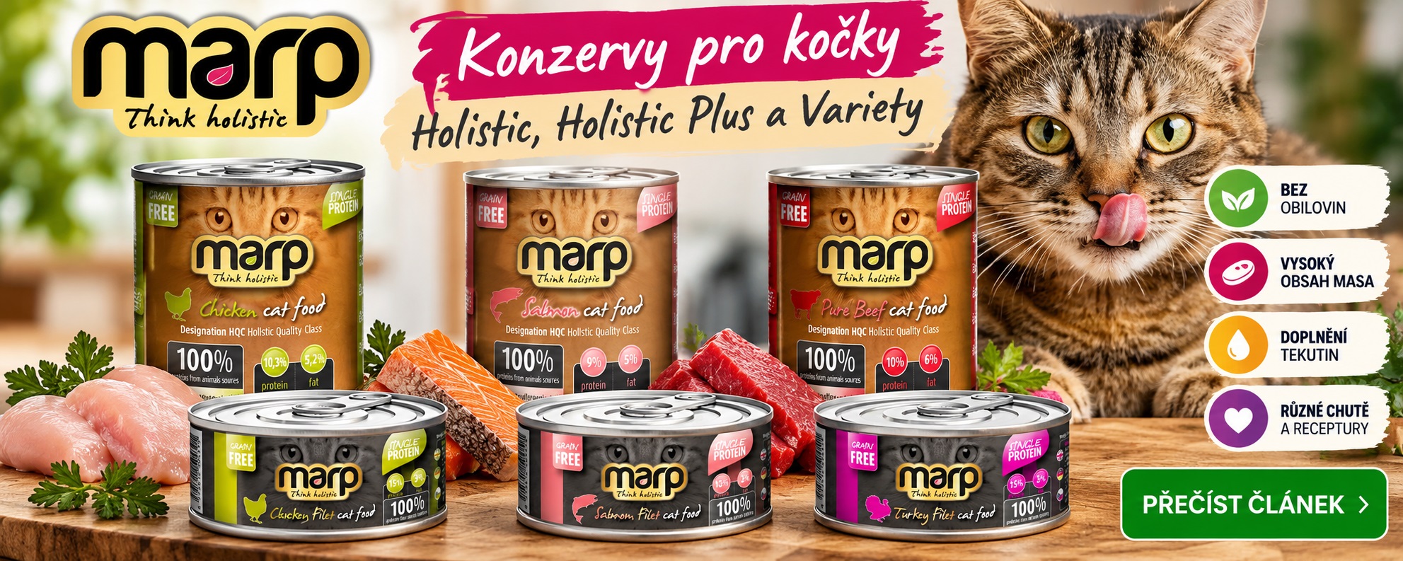 MARP konzervy pro kočky: Jak vybrat Holistic, Holistic Plus a Variety?