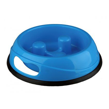 Plastová miska proti hltání jídla 0,45 l/20 cm -  modrá