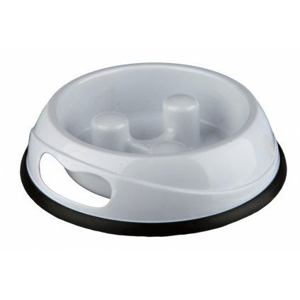 Plastová miska proti hltání jídla 0,9 l/23 cm - bílá