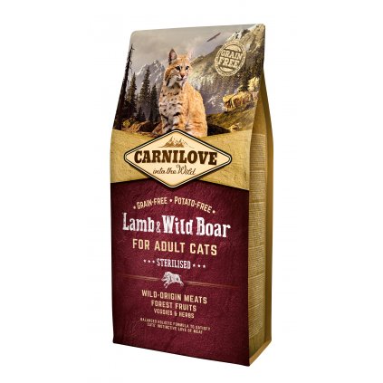 Carnilove Cat Adult Lamb & Wild Boar Grain Free Sterilised 6 kg