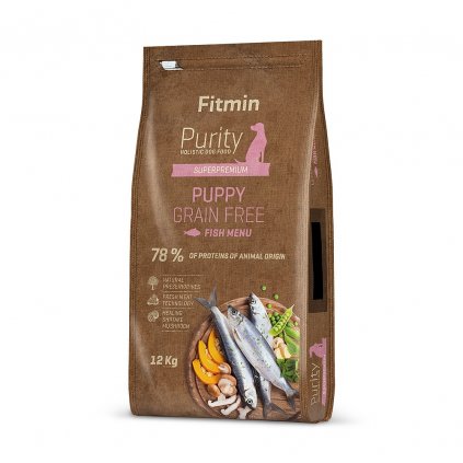 fitmin dog purity gf puppy fish 12 kg h L