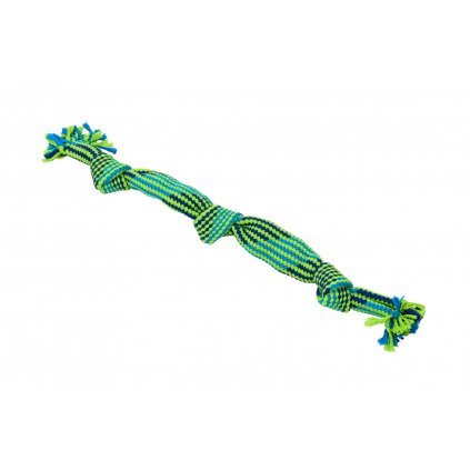 Hračka pes BUSTER Pískací lano L modrá/zelená 58cm