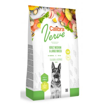 calibra verve dog adult medium large salmon herring