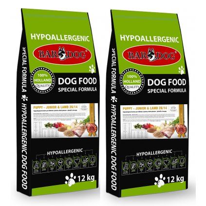 BARDOG Puppy/Junior Lamb 2 x 12 kg