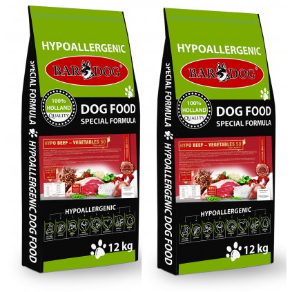 BARDOG Hypo BEEF – Vegetables 50 2 x 12 kg