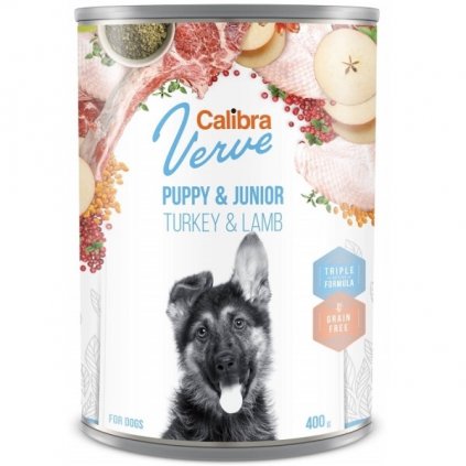 calibra dog verve konzgf junior turkeylamb 400g