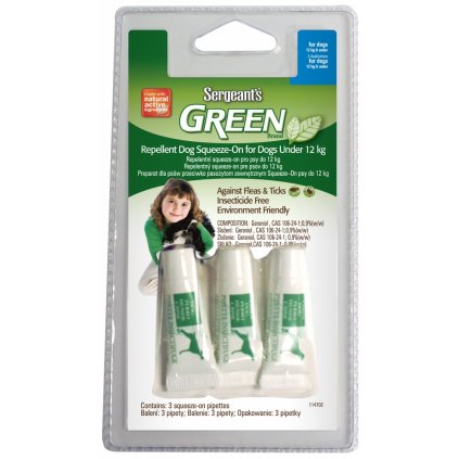 SERGEANTS Green Spot-on do 12 kg 3x1,5ml expirace 10/2020