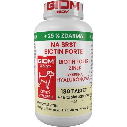 GIOM ERA na srst Biotin Forte pro psy 180 tbl