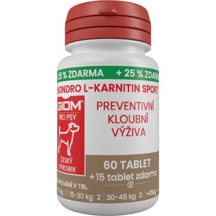 GIOM ERA Chondro L-karnitin sport pro psy 60 tbl