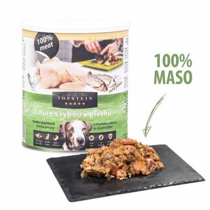 TOPSTEIN Kuře s rybou v plechu 800g