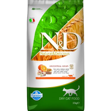 N&D OCEAN LG CAT Adult Codfish & Orange 10 kg