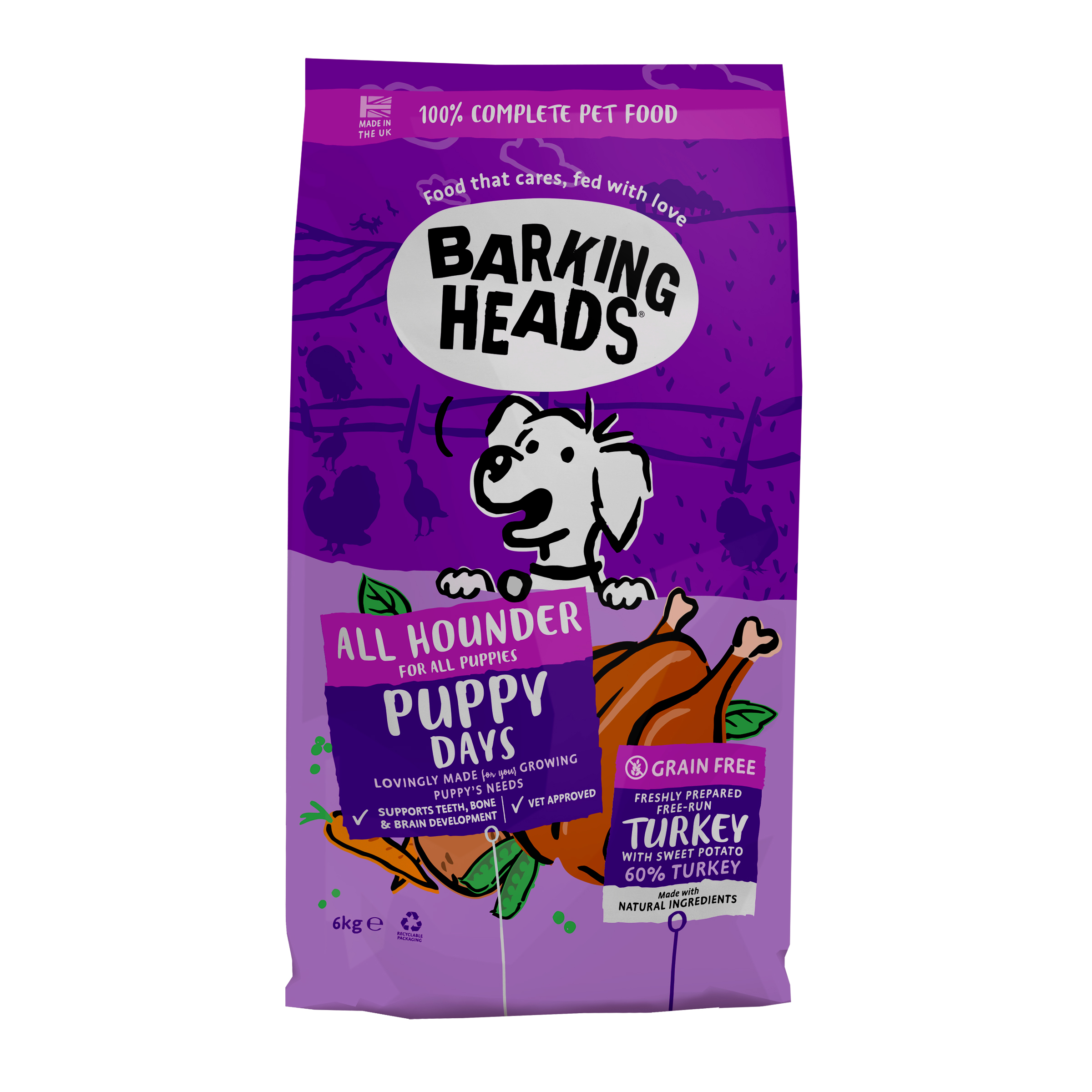 BARKING HEADS All Hounder Puppy Days Turkey 6 kg
