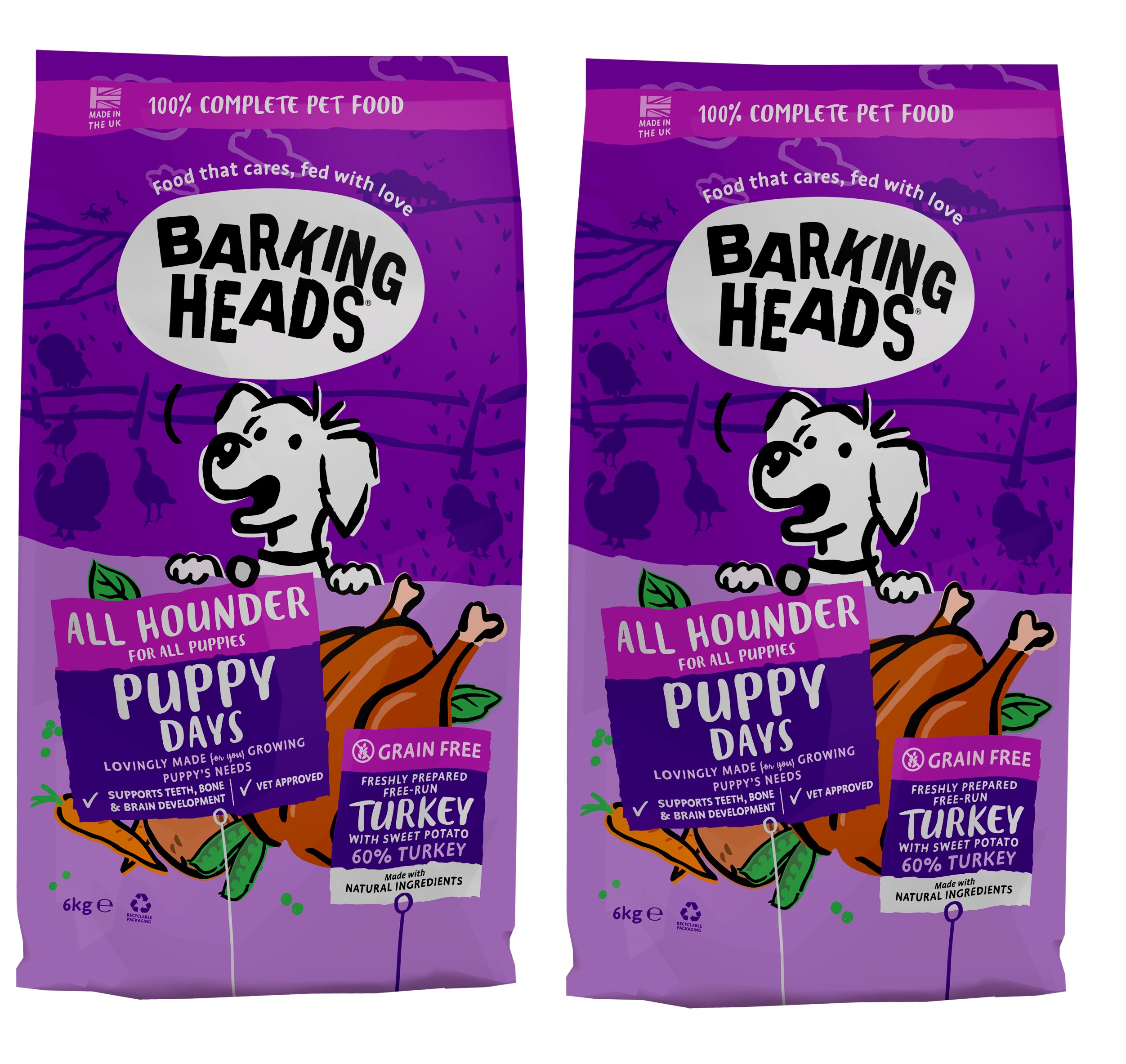 BARKING HEADS All Hounder Puppy Days Turkey 12 kg