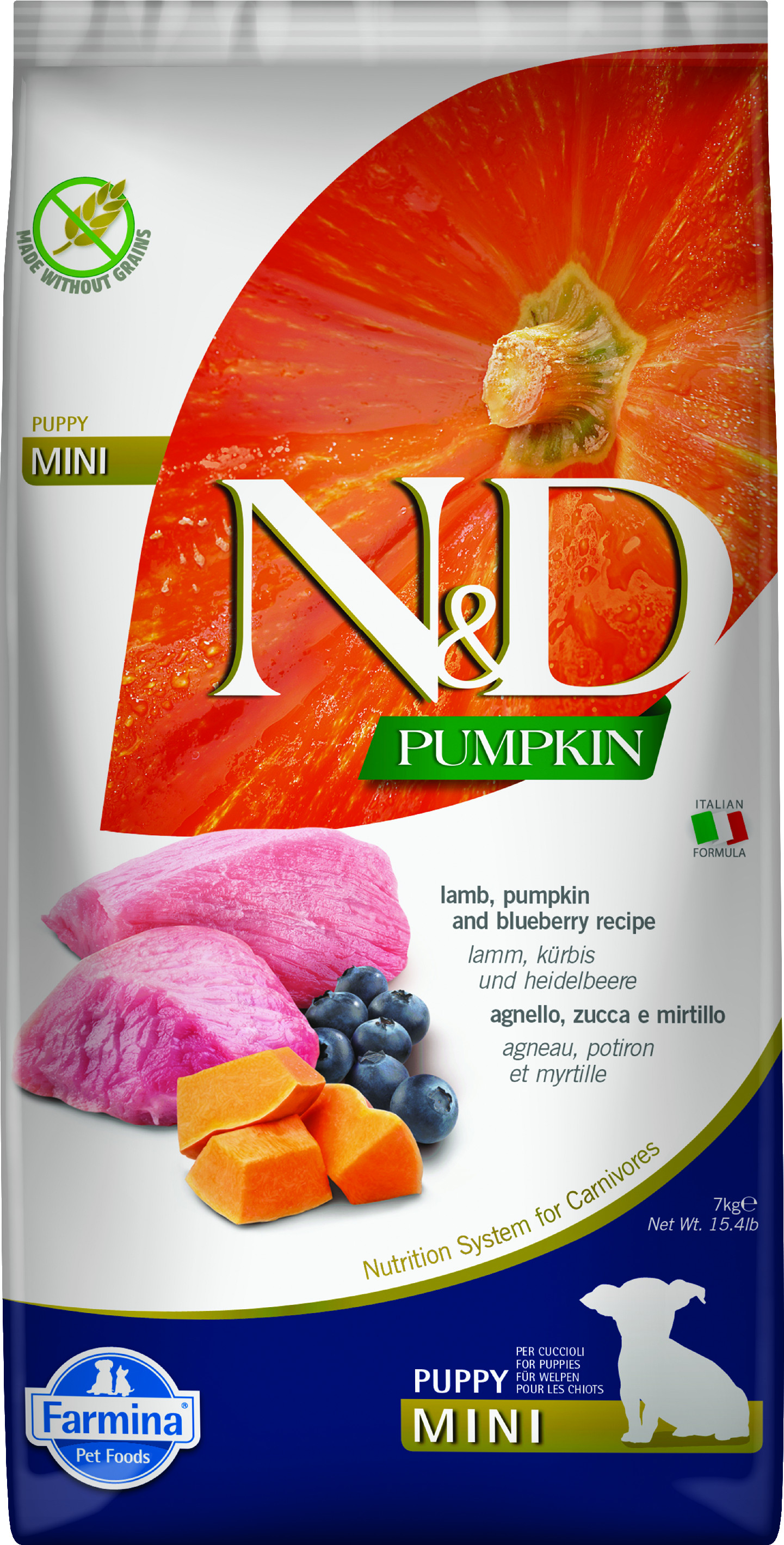 N&D Pumpkin DOG Puppy Mini Lamb & Blueberry 7 kg