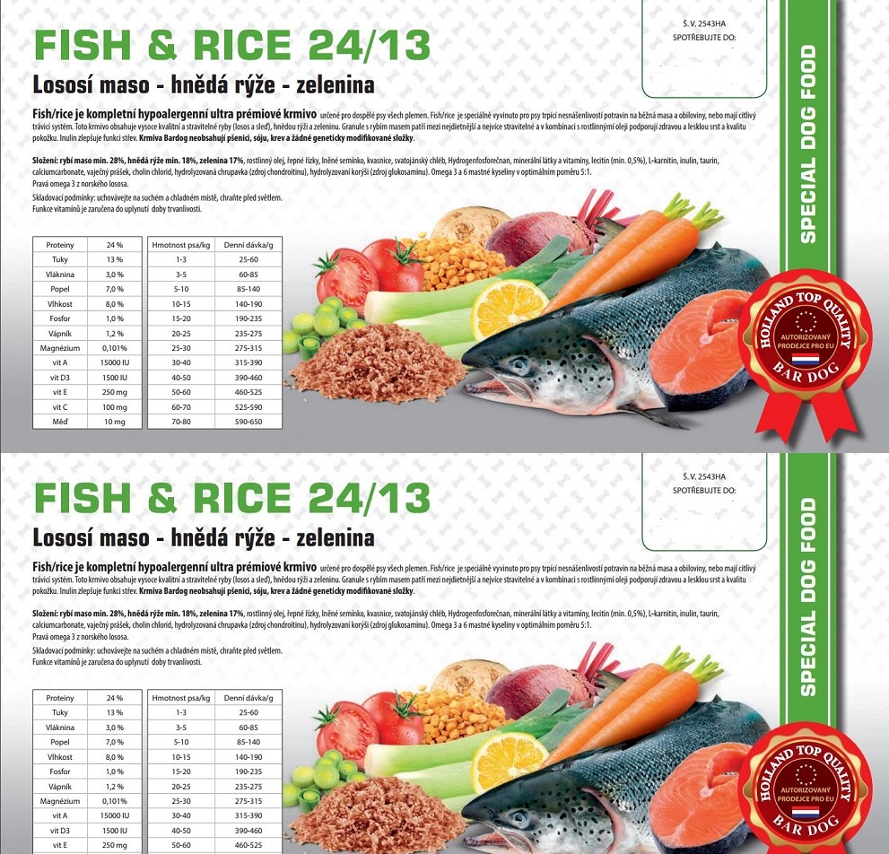 BARDOG Fish & Rice 2 x 12 kg