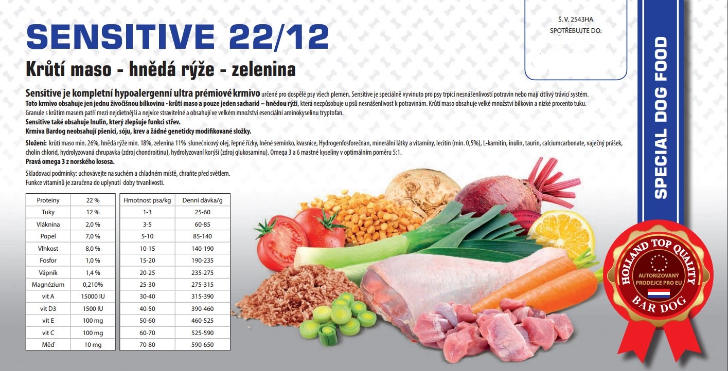 BARDOG Sensitive Turkey & Rice 12 kg