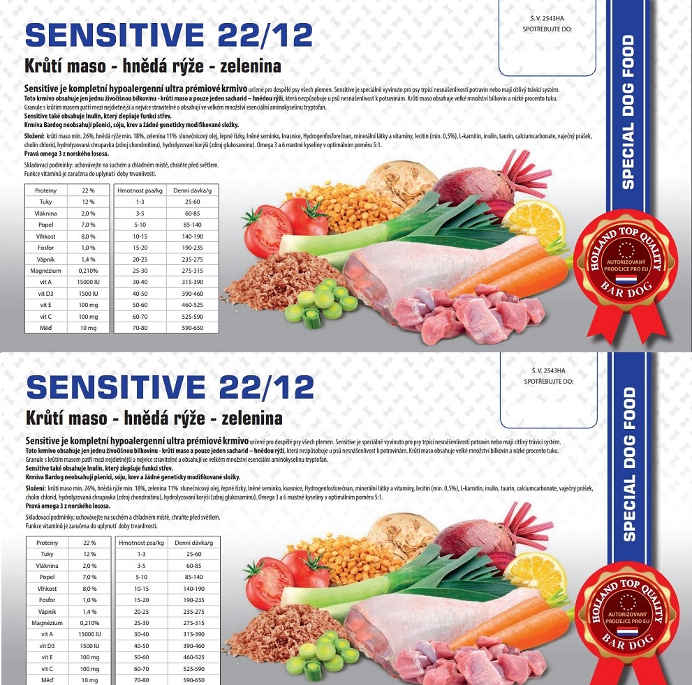 BARDOG Sensitive Turkey & Rice 2 x 12 kg