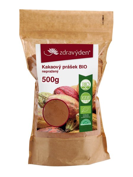 Zdravý den Kakaový prášek BIO nepražený Hmotnost: 500g