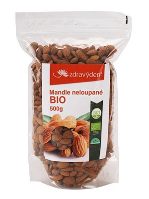 Zdravý den Mandle neloupané Hmotnost: 500g