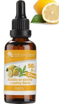 Zdravý den Sladidlo kapky 50ml, citron