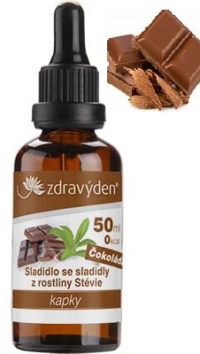 Zdravý den Sladidlo kapky 50ml, čokoláda