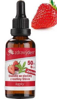 Zdravý den Sladidlo kapky 50ml, jahoda