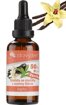 Zdravý den Sladidlo kapky 50ml, vanilka