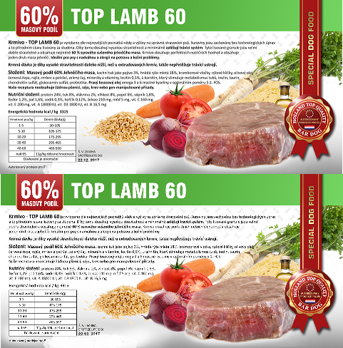 BARDOG TOP LAMB 60 30 kg