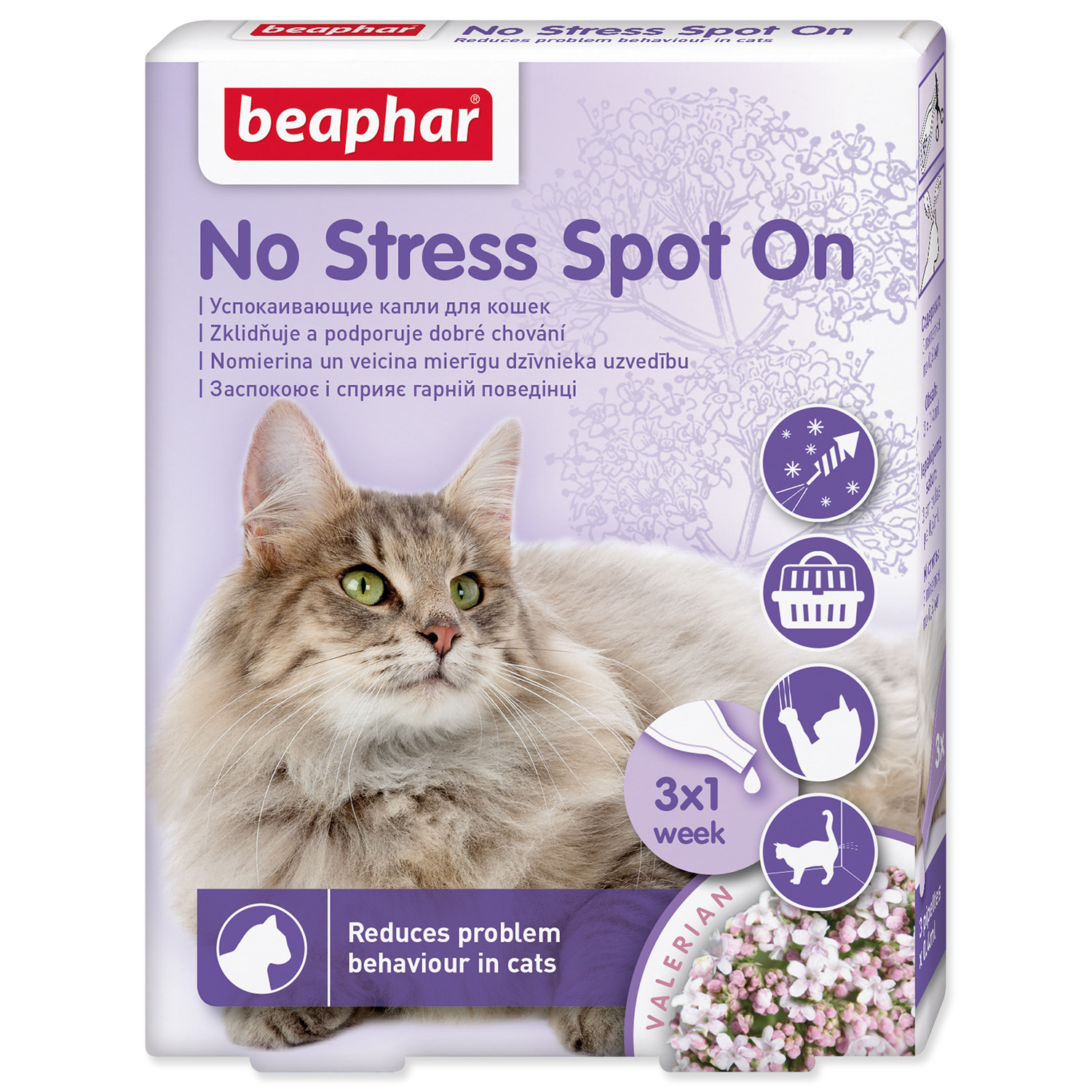BEAPHAR No Stress Spot On pro kočky 3 pipety 0,4ml