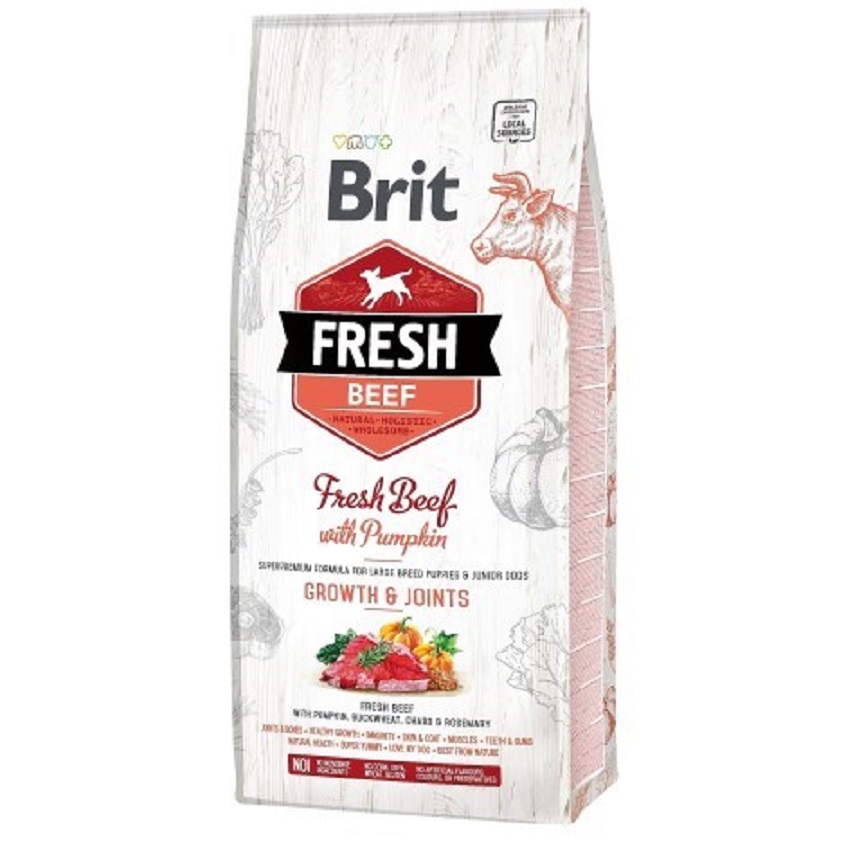 BRIT Fresh Beef with Pumpkin Puppy Large Bones & Joints 12 kg