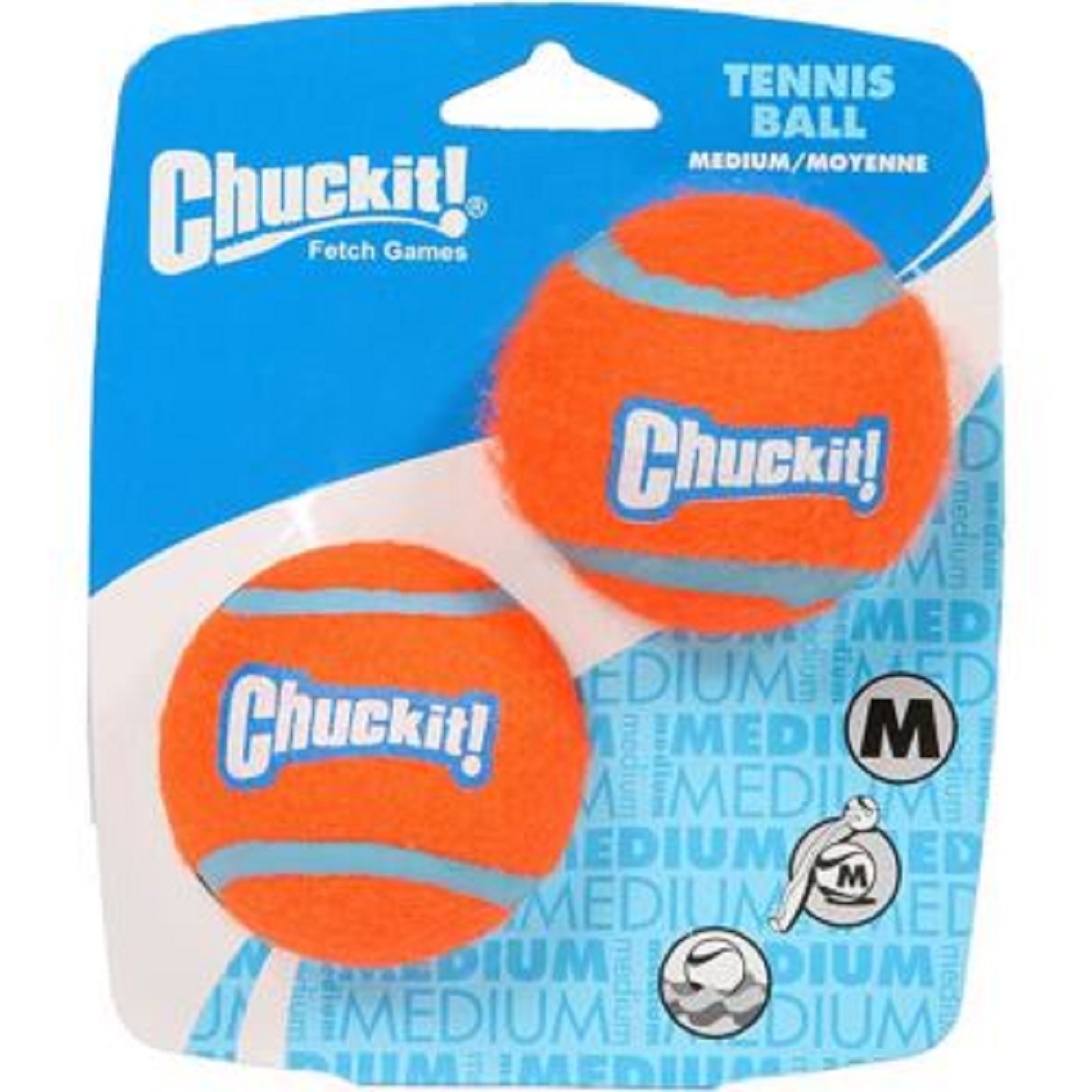 CHUCKIT! Míčky tenisové Medium 6,5 cm - 2 na kartě