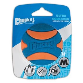 CHUCKIT! Míček Ultra Squeaker Ball Medium 6,5 cm – pískací