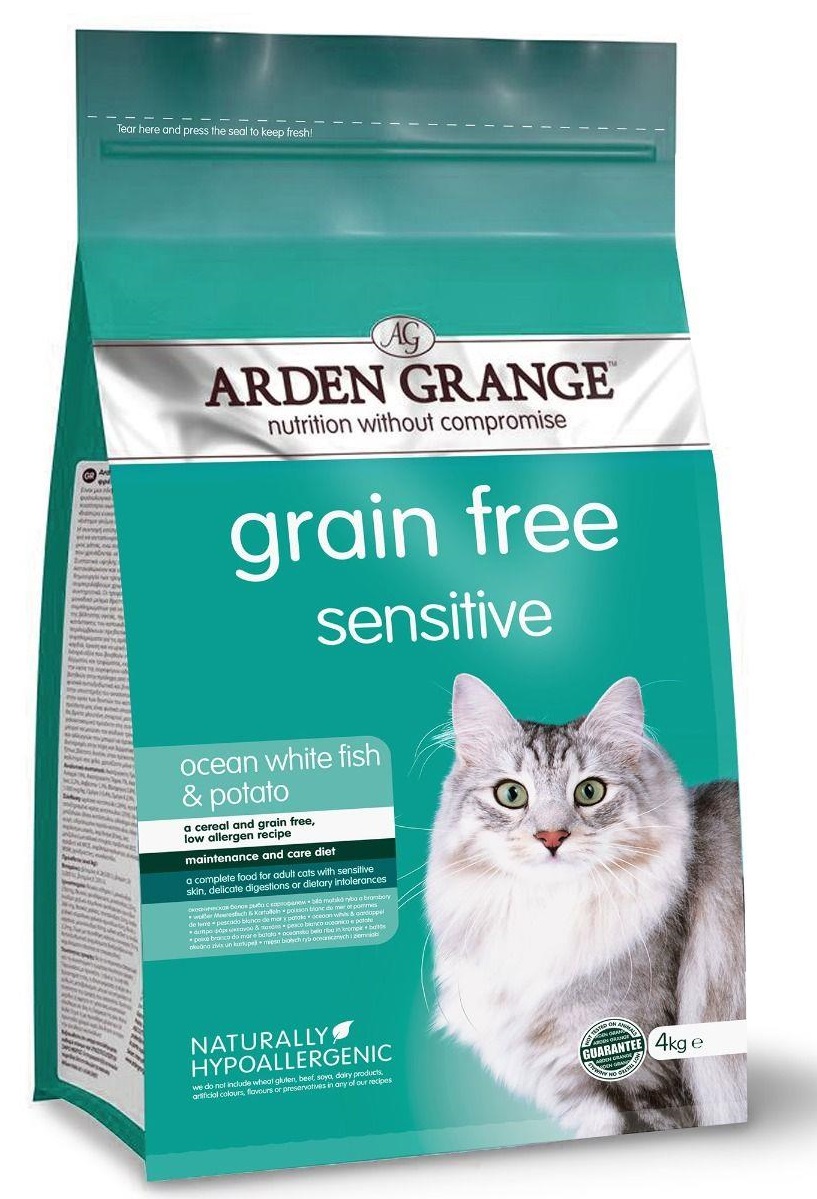 ARDEN GRANGE Cat Sensitive Ocean White Fish & Potato 4 kg