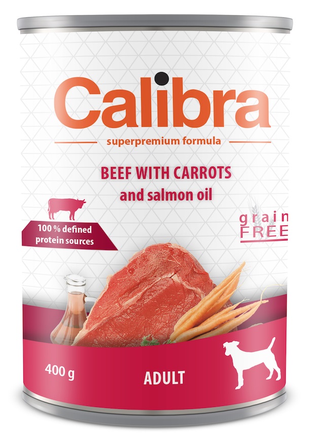 CALIBRA Dog hovězí s mrkví 400g