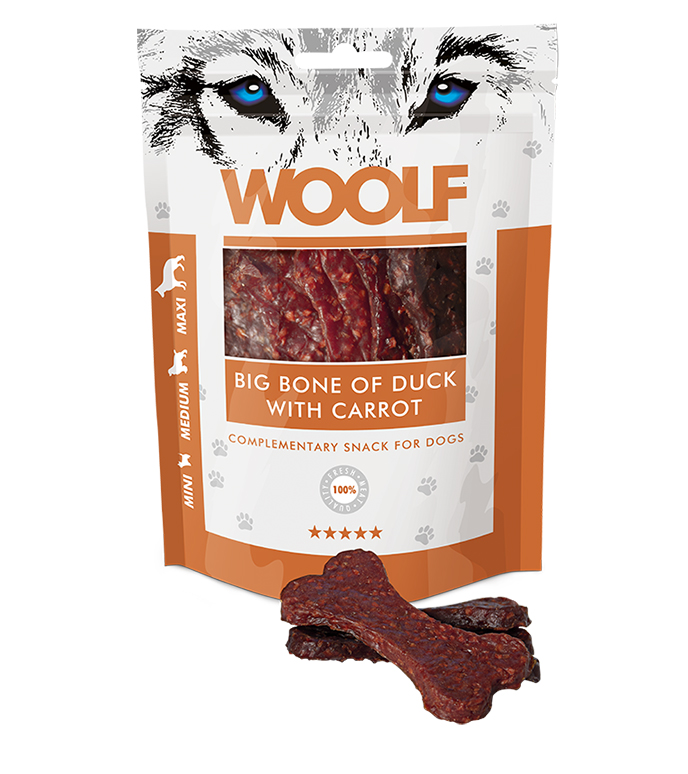 WOOLF pochoutka big bone of duck with carrot 100g