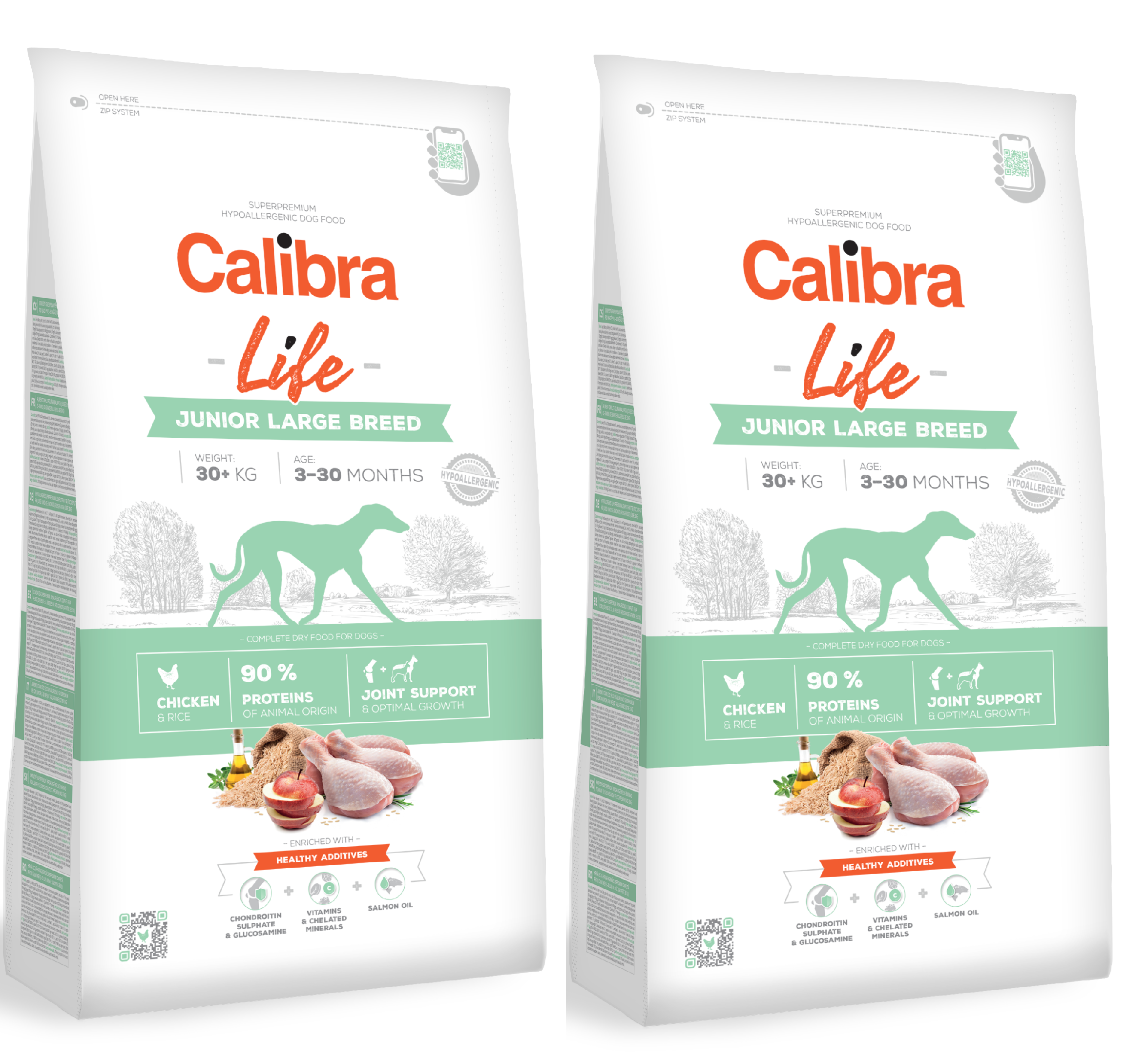 CALIBRA Dog Life Junior Large Breed Chicken 2 x 12 kg