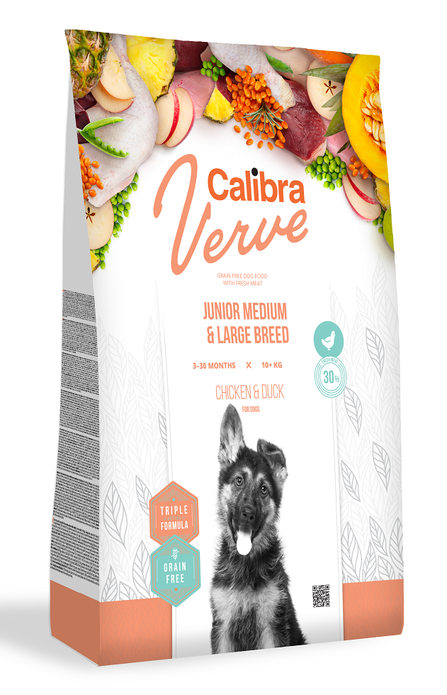 CALIBRA Dog Verve GF Junior M&L Chicken&Duck 12 kg