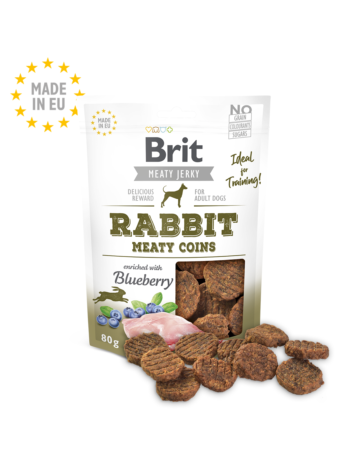 BRIT Jerky Rabbit Meaty Coins 80g