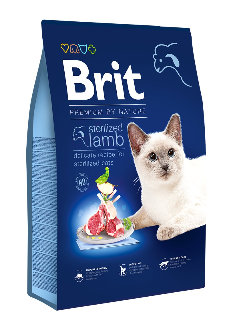 BRIT Premium Cat Sterilised Lamb 8 kg