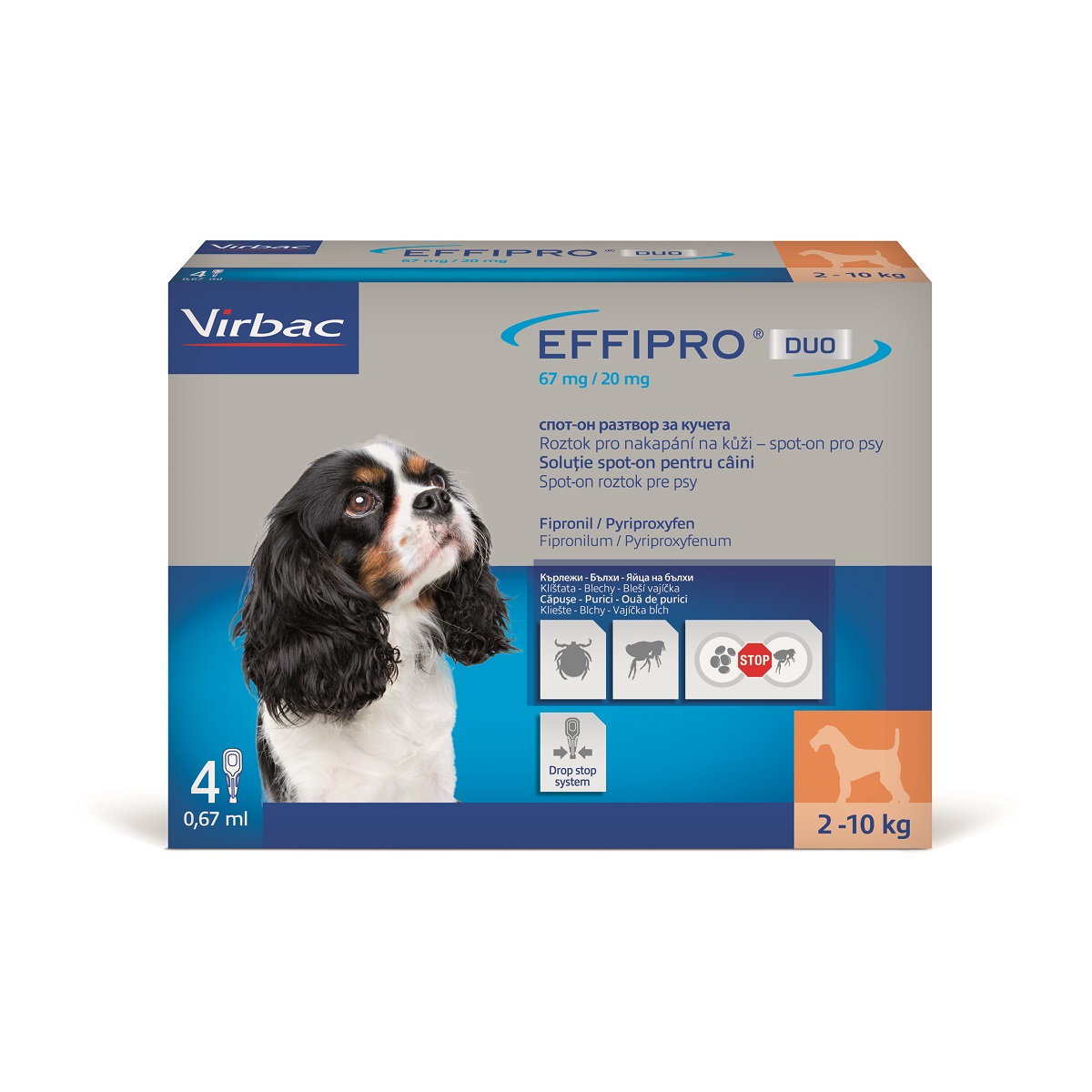 EFFIPRO DUO Dog S (2-10kg) 67/20 mg, 4x0,67ml