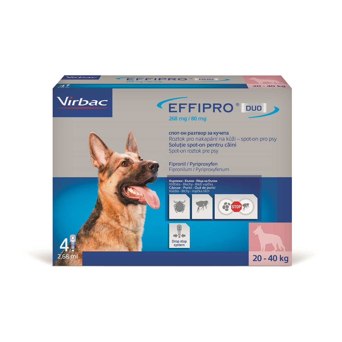 EFFIPRO DUO Dog L (20-40kg) 268/80 mg, 4x2,68ml