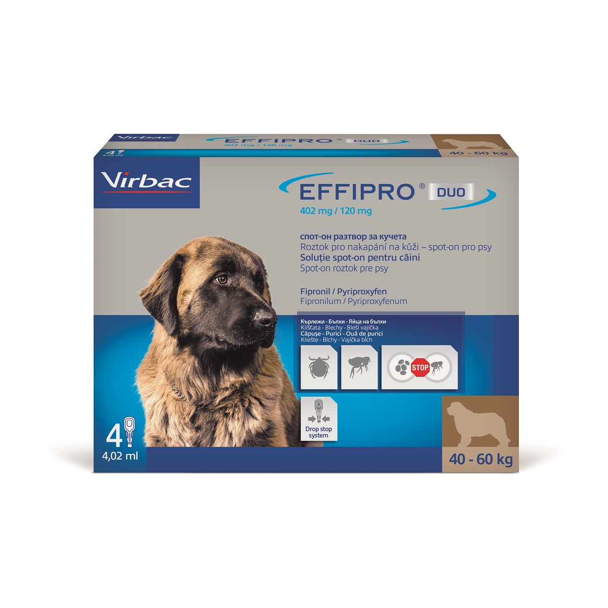 EFFIPRO DUO Dog XL (40-60kg) 402/120 mg, 4x4,02ml