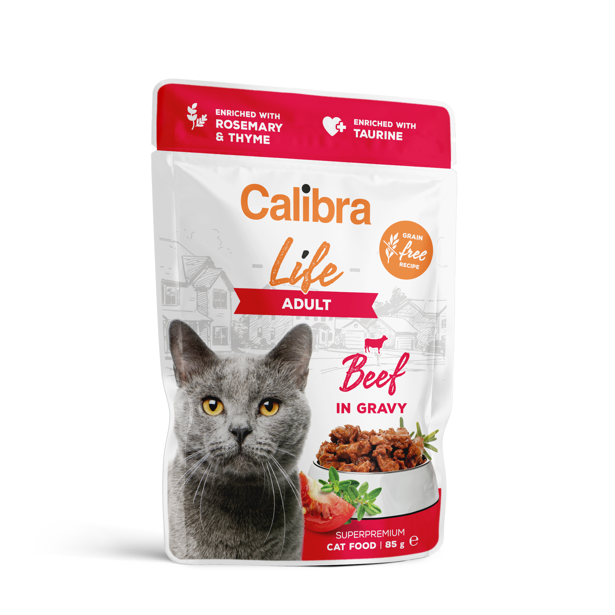 CALIBRA Cat Life kapsa Adult Beef in gravy 85g